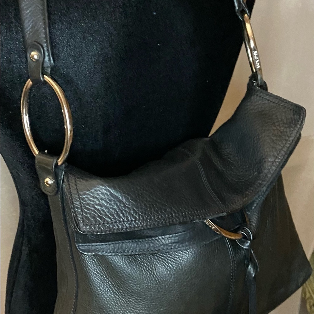 Alfani black Genuine Leather Purse Tassels​​​​​​​​​​​​​​​​​​​​​​​​​​​​ - Picture 12 of 12